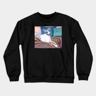 This whippet dog had a knack for making herself at home Crewneck Sweatshirt